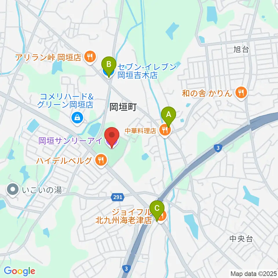 岡垣サンリーアイ周辺のコンビニエンスストア一覧地図