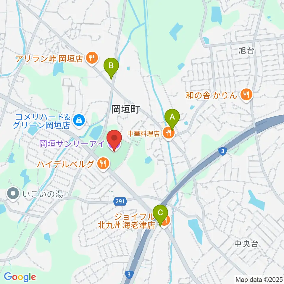 岡垣サンリーアイ周辺のコンビニエンスストア一覧地図