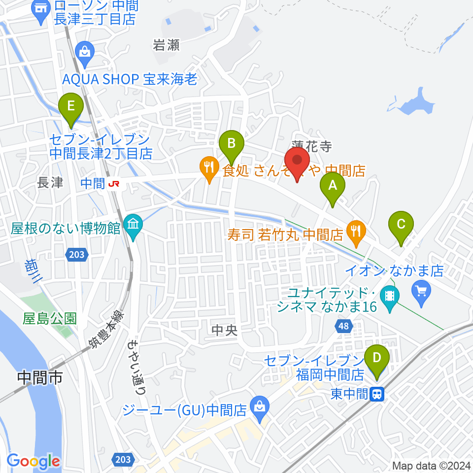 なかまハーモニーホール周辺のコンビニエンスストア一覧地図