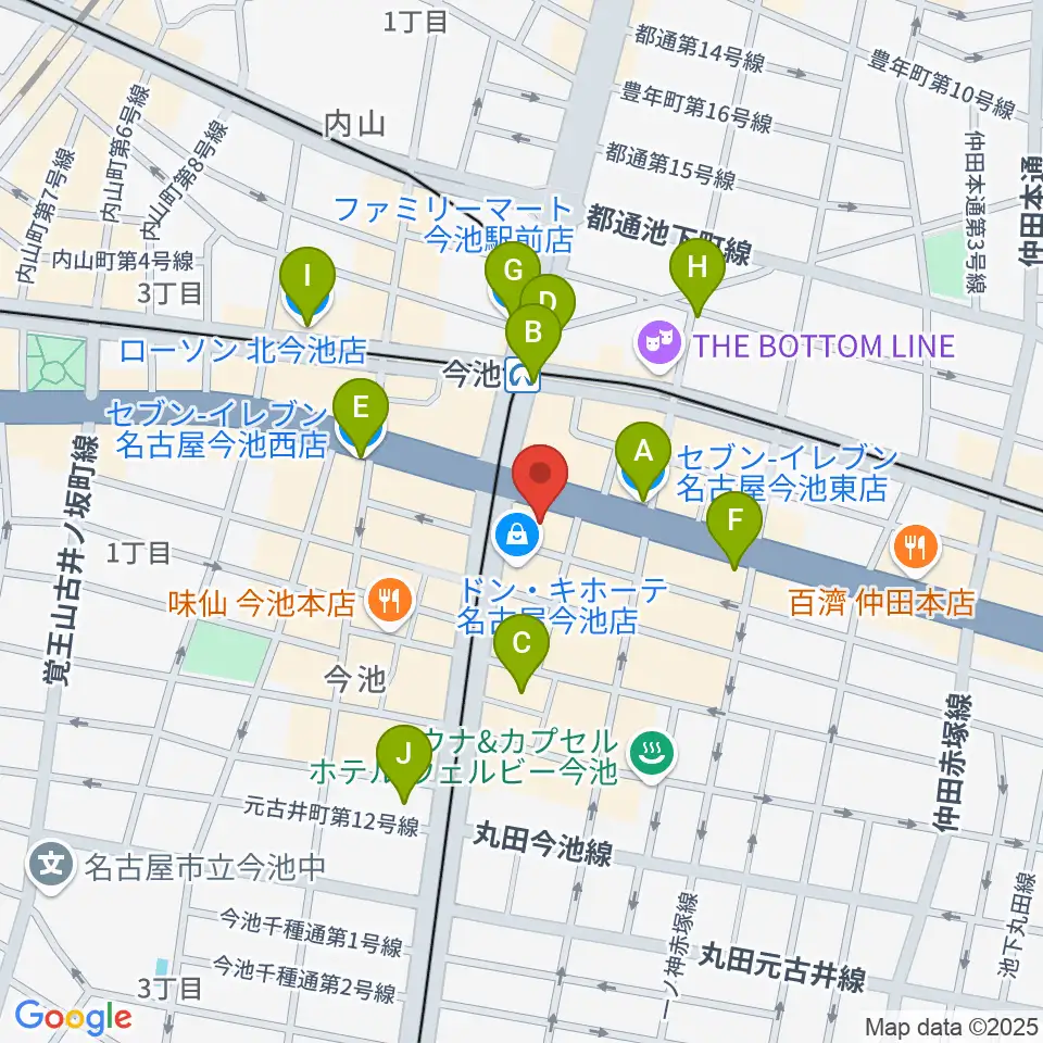 村松楽器 名古屋店周辺のコンビニエンスストア一覧地図