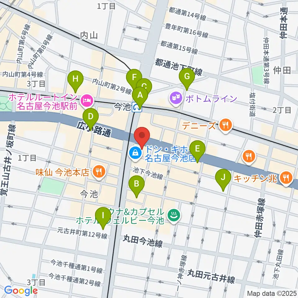村松楽器 名古屋店周辺のコンビニエンスストア一覧地図