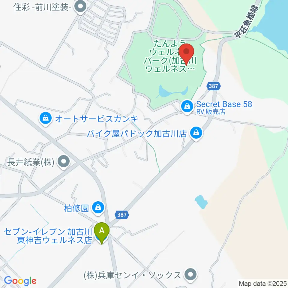 たんようウェルネスパーク アラベスクホール周辺のコンビニエンスストア一覧地図