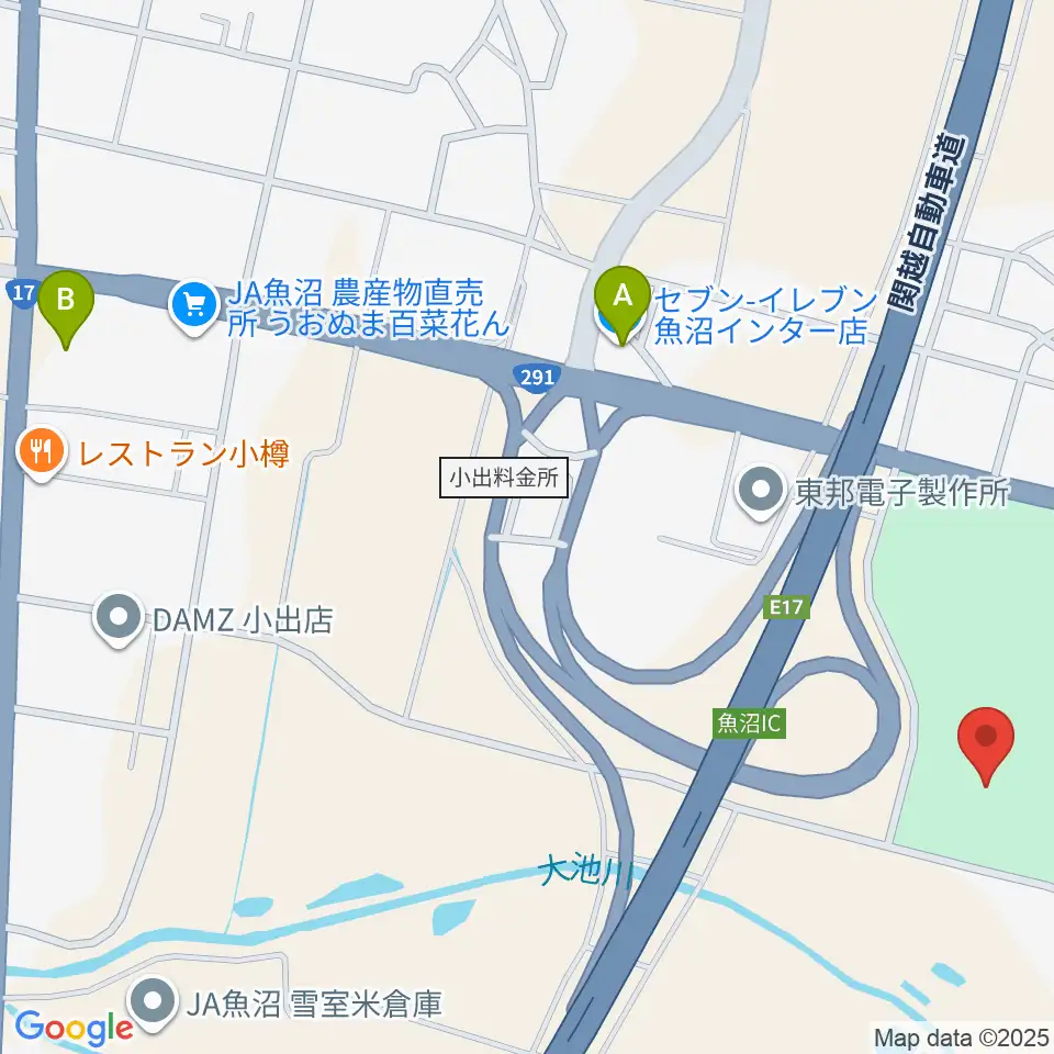 魚沼市響きの森文化会館周辺のコンビニエンスストア一覧地図