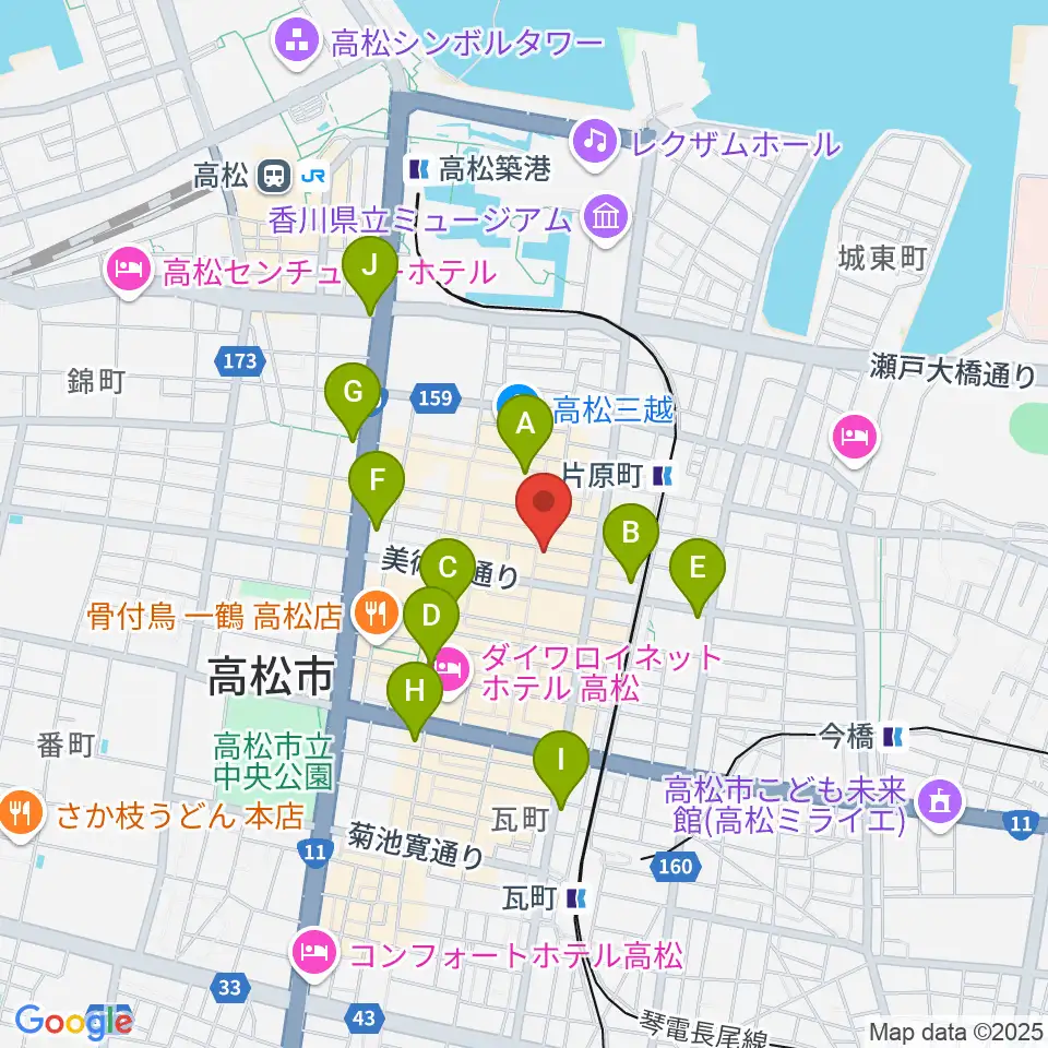 高松RIZIN'周辺のコンビニエンスストア一覧地図