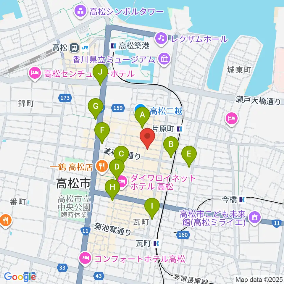 高松RIZIN'周辺のコンビニエンスストア一覧地図
