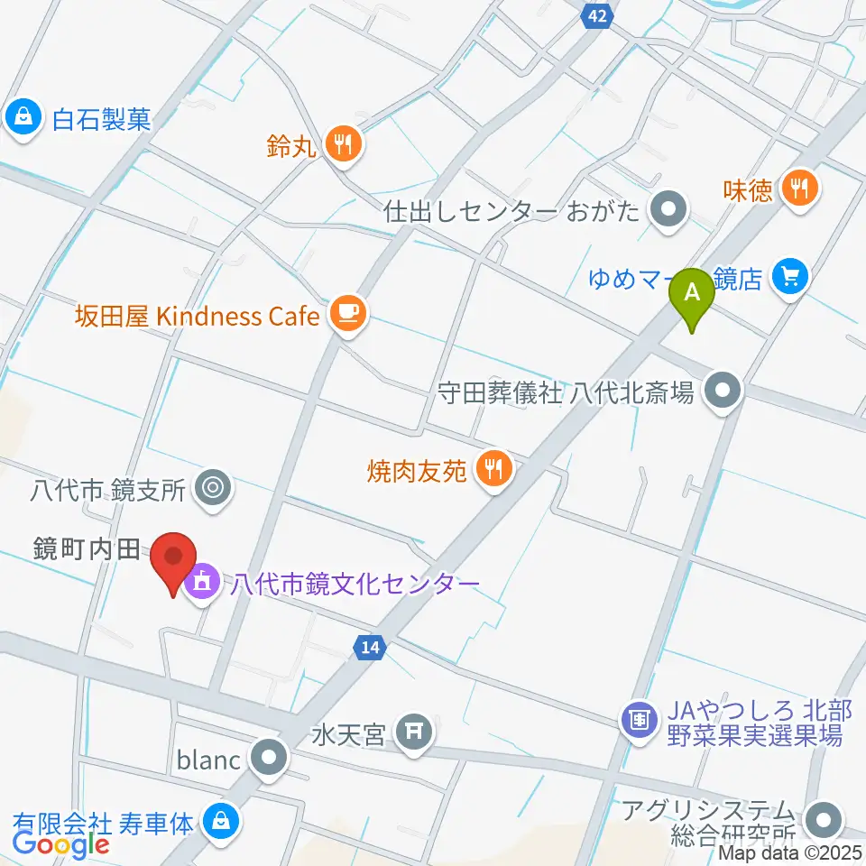 八代市鏡文化センター周辺のコンビニエンスストア一覧地図