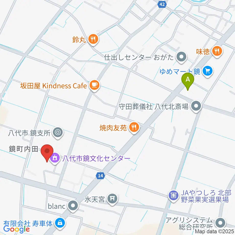 八代市鏡文化センター周辺のコンビニエンスストア一覧地図