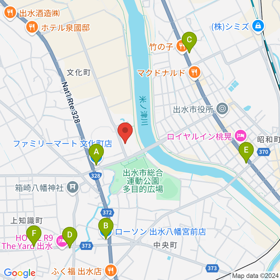 マルマエホール出水（出水市文化会館）周辺のコンビニエンスストア一覧地図