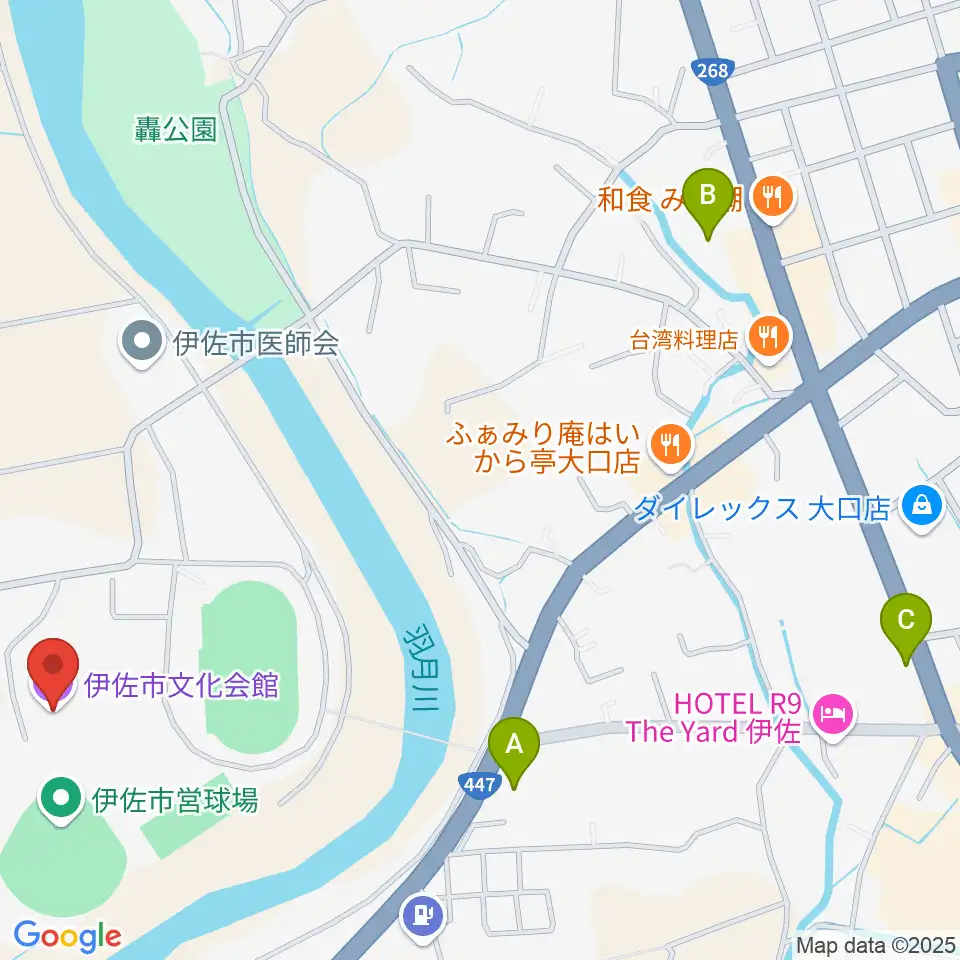 伊佐市文化会館周辺のコンビニエンスストア一覧地図