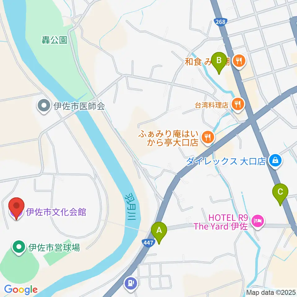 伊佐市文化会館周辺のコンビニエンスストア一覧地図