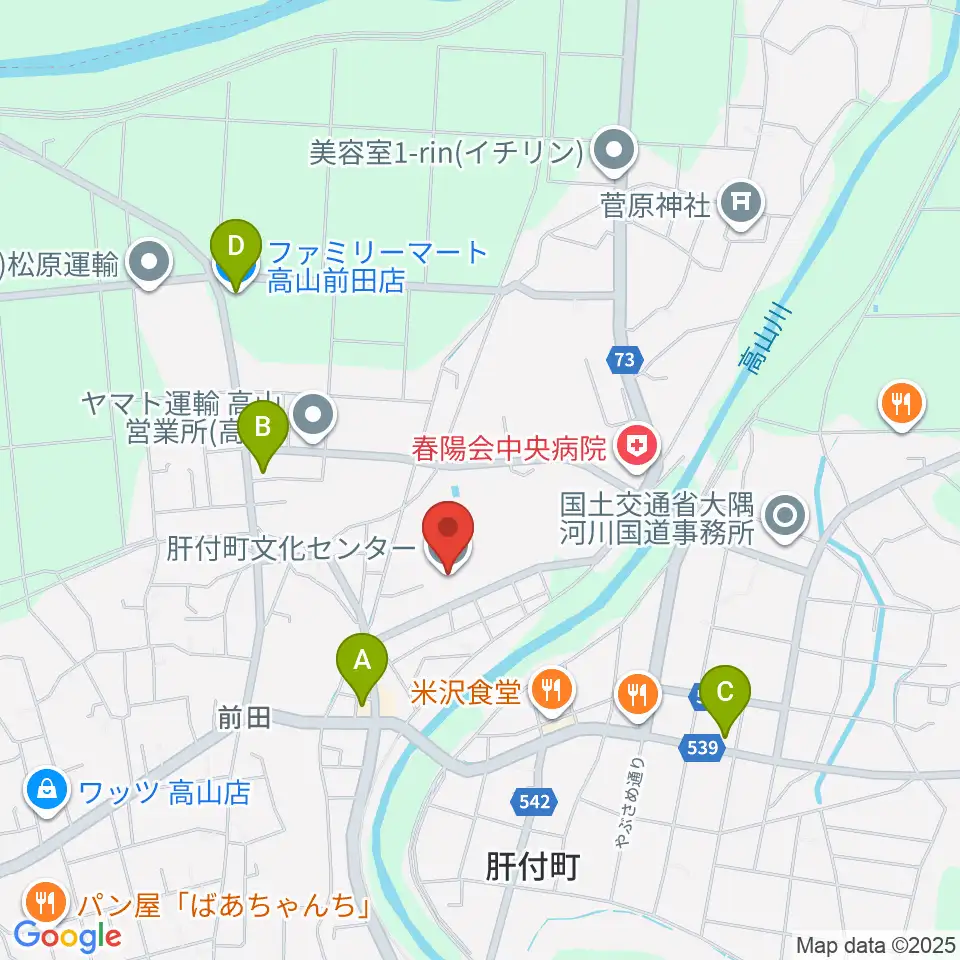 肝付町文化センター周辺のコンビニエンスストア一覧地図