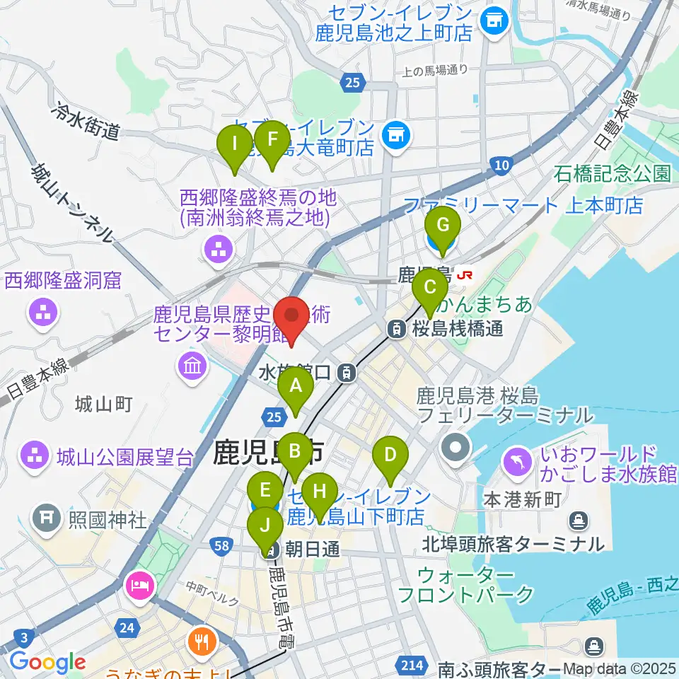 カクイックス交流センター周辺のコンビニエンスストア一覧地図