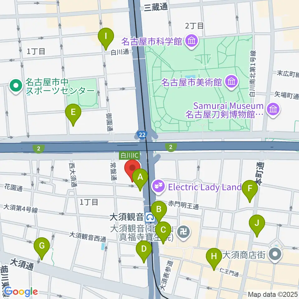 名古屋インターナショナルレジェンドホール周辺のコンビニエンスストア一覧地図