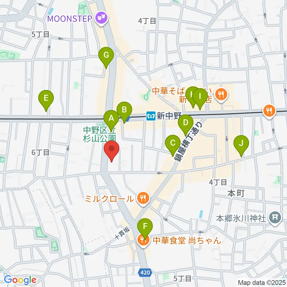 弁天周辺のコンビニエンスストア一覧地図