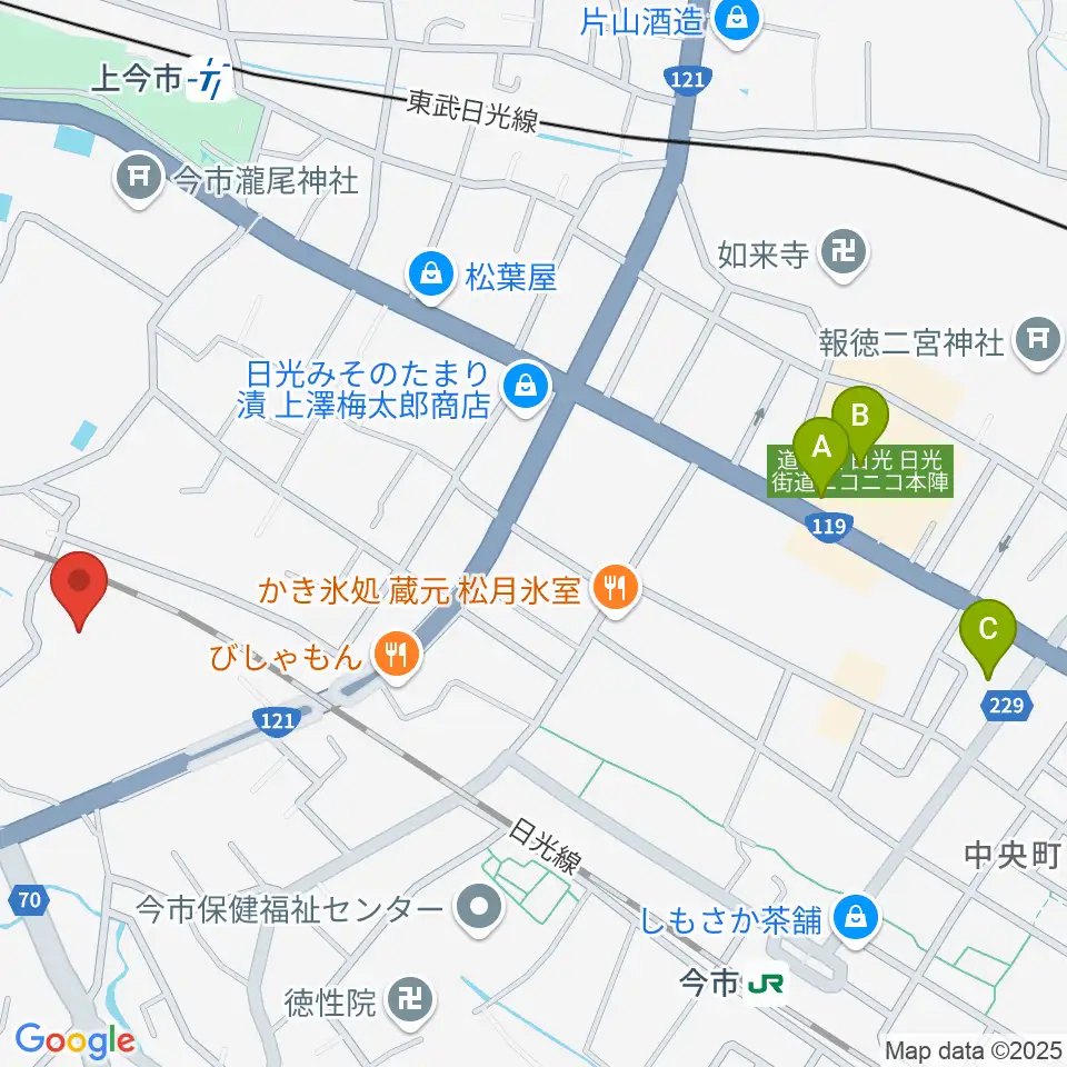 日光市今市文化会館周辺のコンビニエンスストア一覧地図