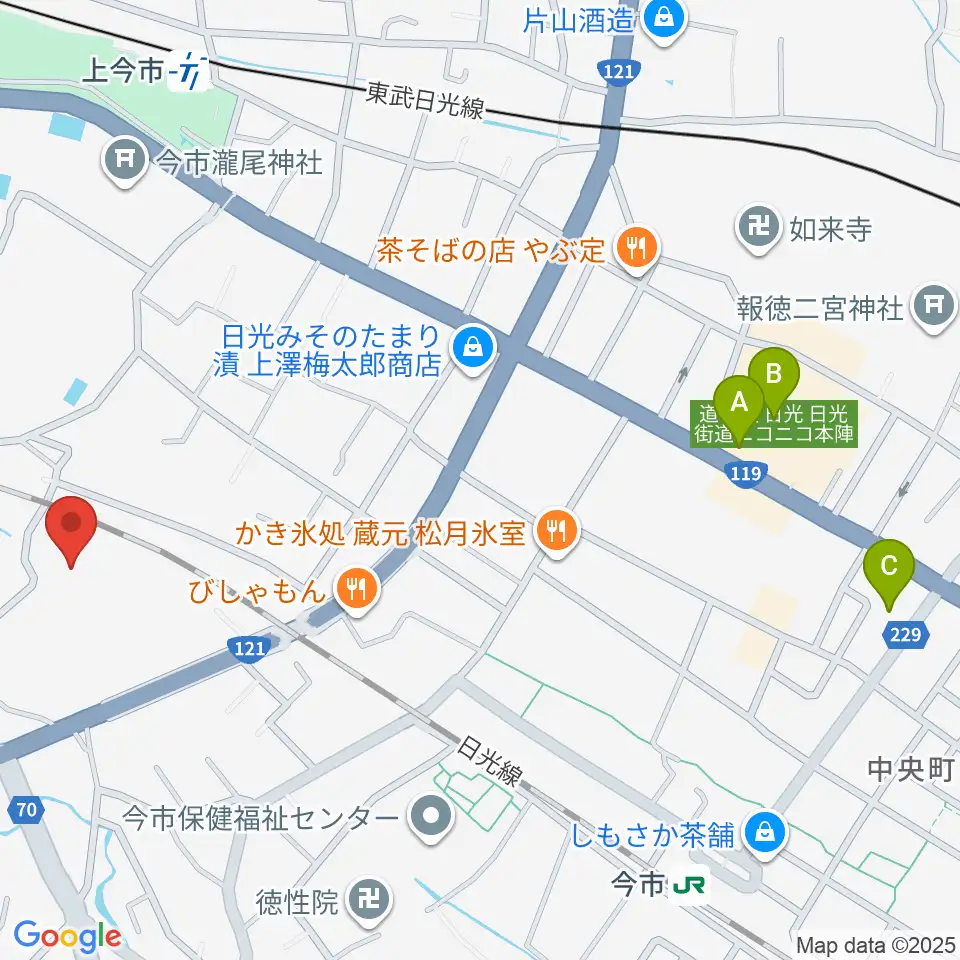 日光市今市文化会館周辺のコンビニエンスストア一覧地図