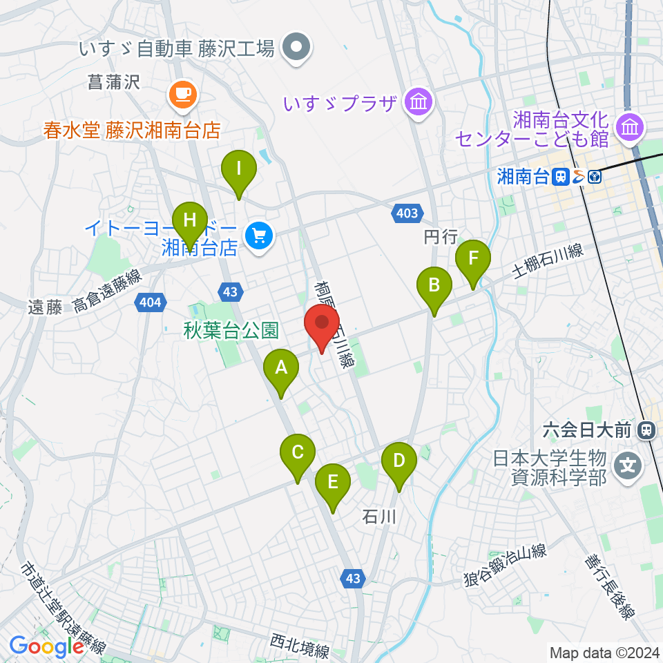 富士楽器 湘南台ショールーム周辺のコンビニエンスストア一覧地図