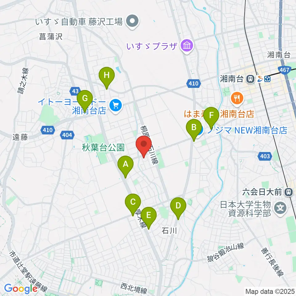 富士楽器 湘南台ショールーム周辺のコンビニエンスストア一覧地図