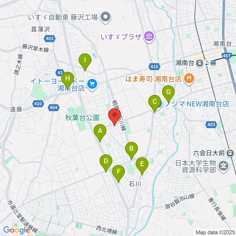 富士楽器 湘南台ショールーム周辺のコンビニエンスストア一覧地図