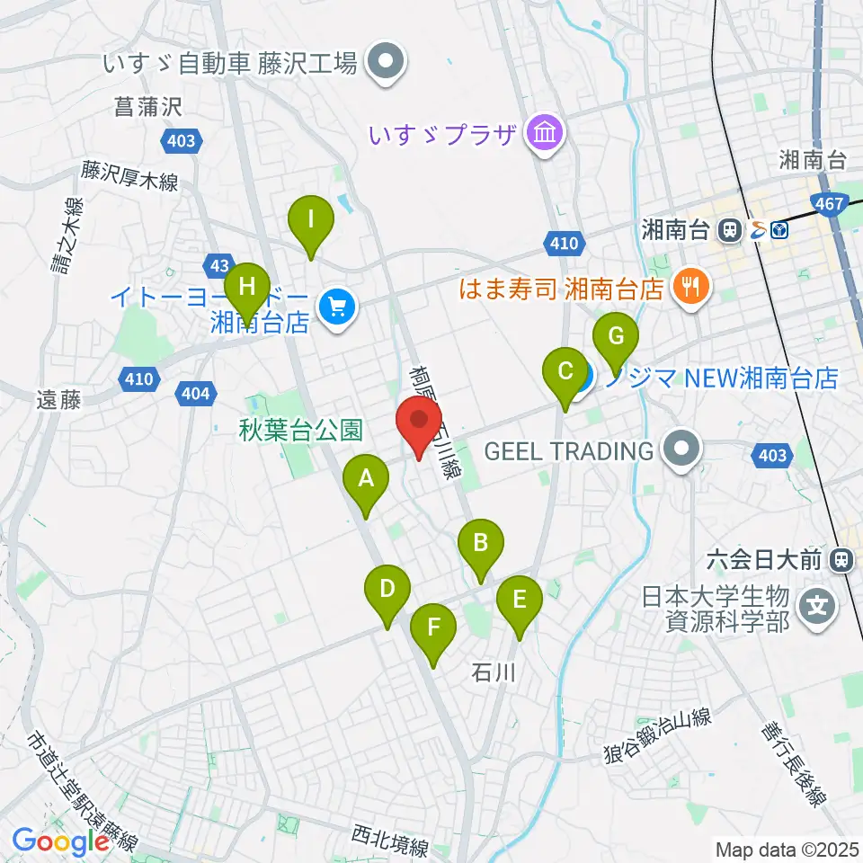富士楽器 湘南台ショールーム周辺のコンビニエンスストア一覧地図