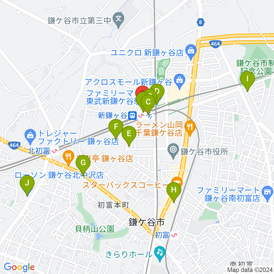 新鎌ヶ谷エムティー・ミリーズ周辺のコンビニエンスストア一覧地図