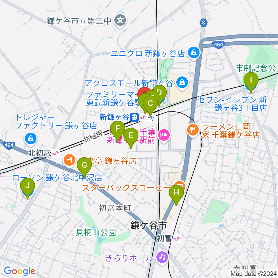 新鎌ヶ谷エムティー・ミリーズ周辺のコンビニエンスストア一覧地図