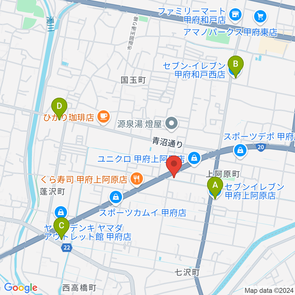 ボデガー東スタジオ周辺のコンビニエンスストア一覧地図