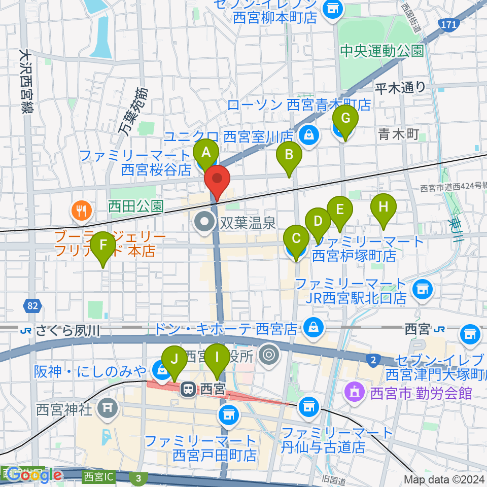 スタジオクリア周辺のコンビニエンスストア一覧地図