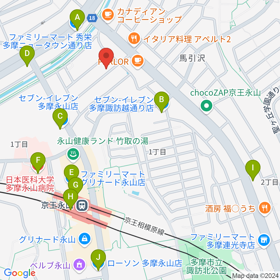 飯塚楽器工房周辺のコンビニエンスストア一覧地図