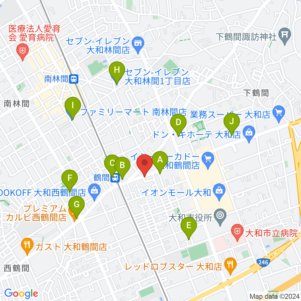 ピアノハウスジャパン周辺のコンビニエンスストア一覧地図