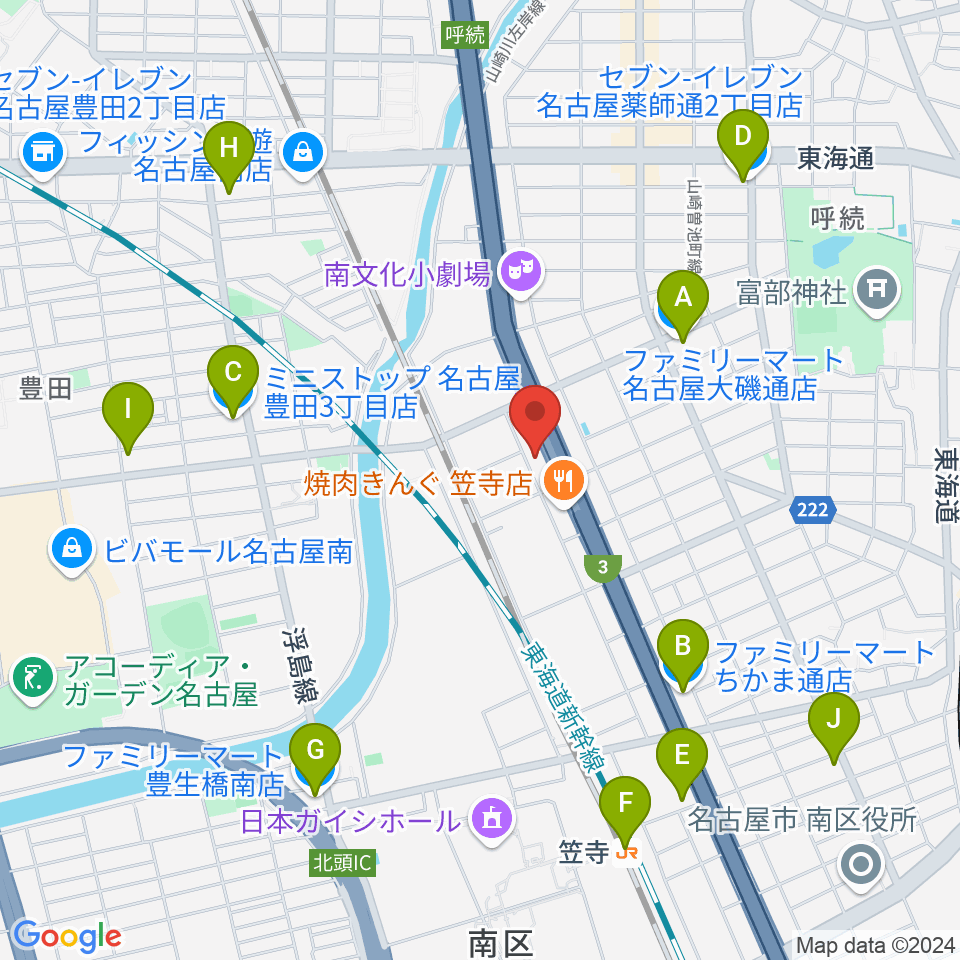 JB.STUDIO R1号店周辺のコンビニエンスストア一覧地図