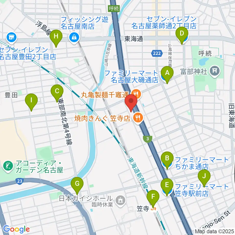 JB.STUDIO R1号店周辺のコンビニエンスストア一覧地図
