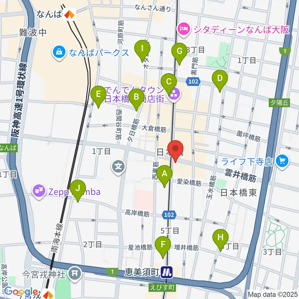 サウンドノート大阪周辺のコンビニエンスストア一覧地図