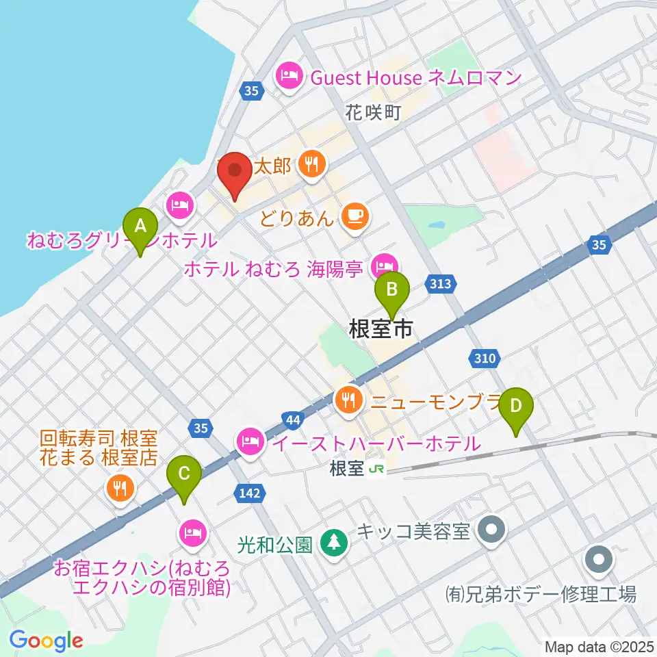 根室ハイワットホール周辺のコンビニエンスストア一覧地図