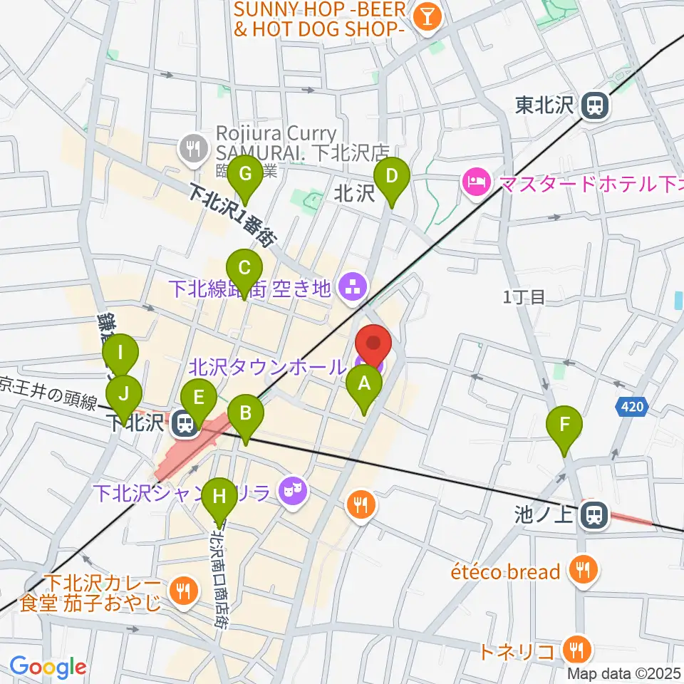 小劇場B1周辺のコンビニエンスストア一覧地図