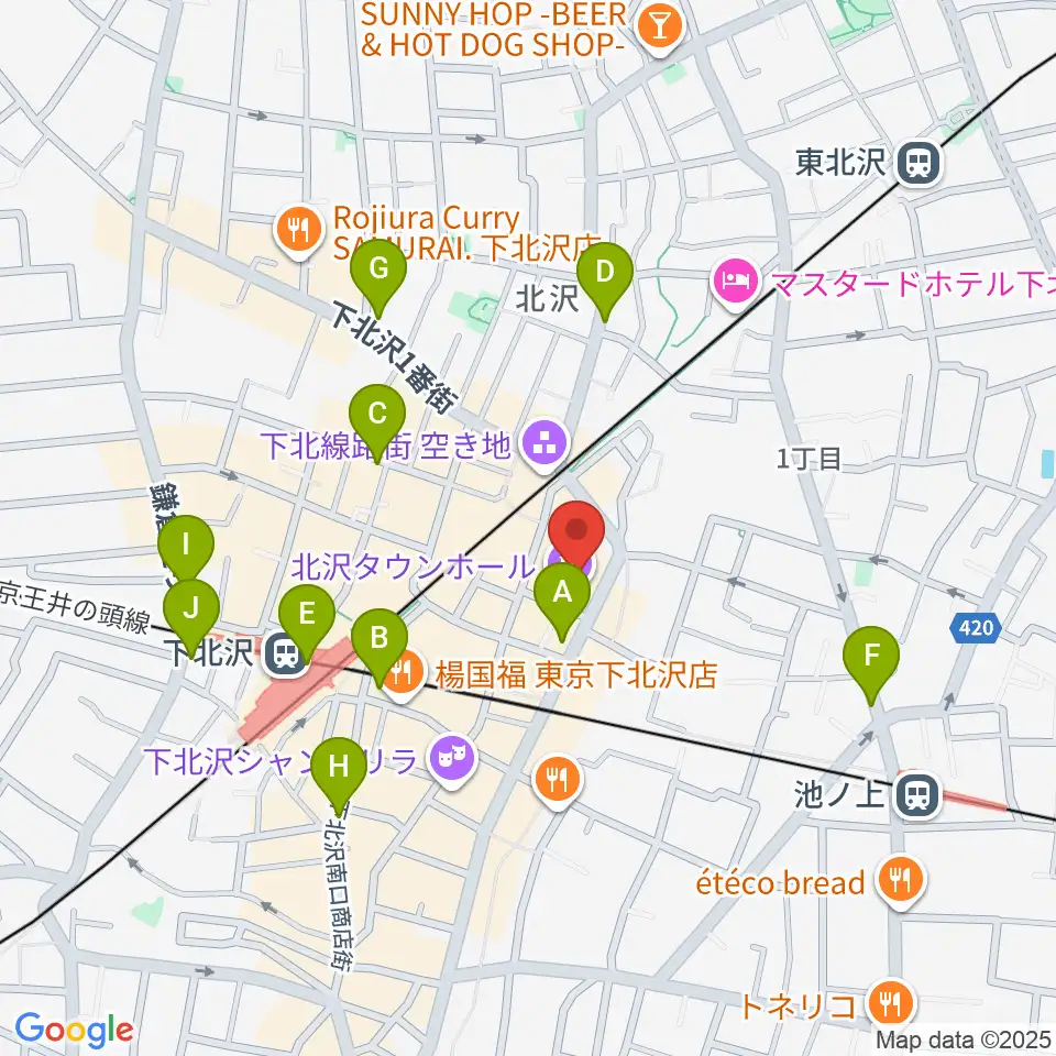 小劇場B1周辺のコンビニエンスストア一覧地図