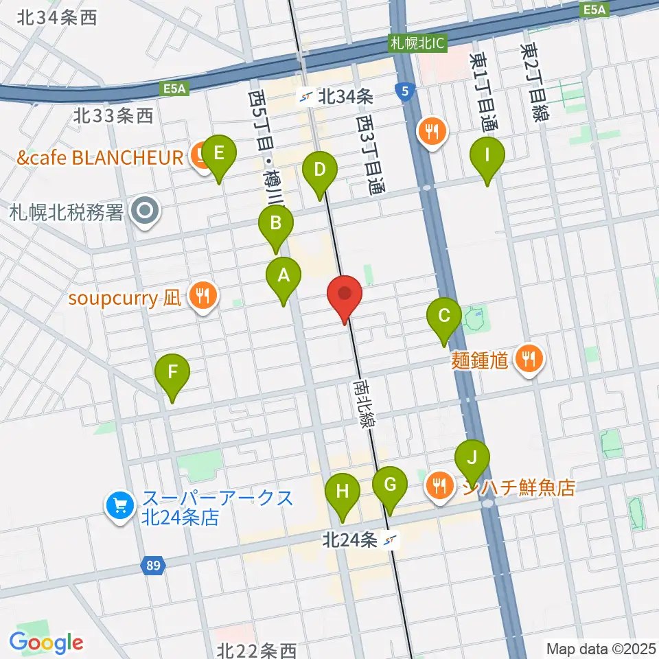 ムジークスタジオ周辺のコンビニエンスストア一覧地図
