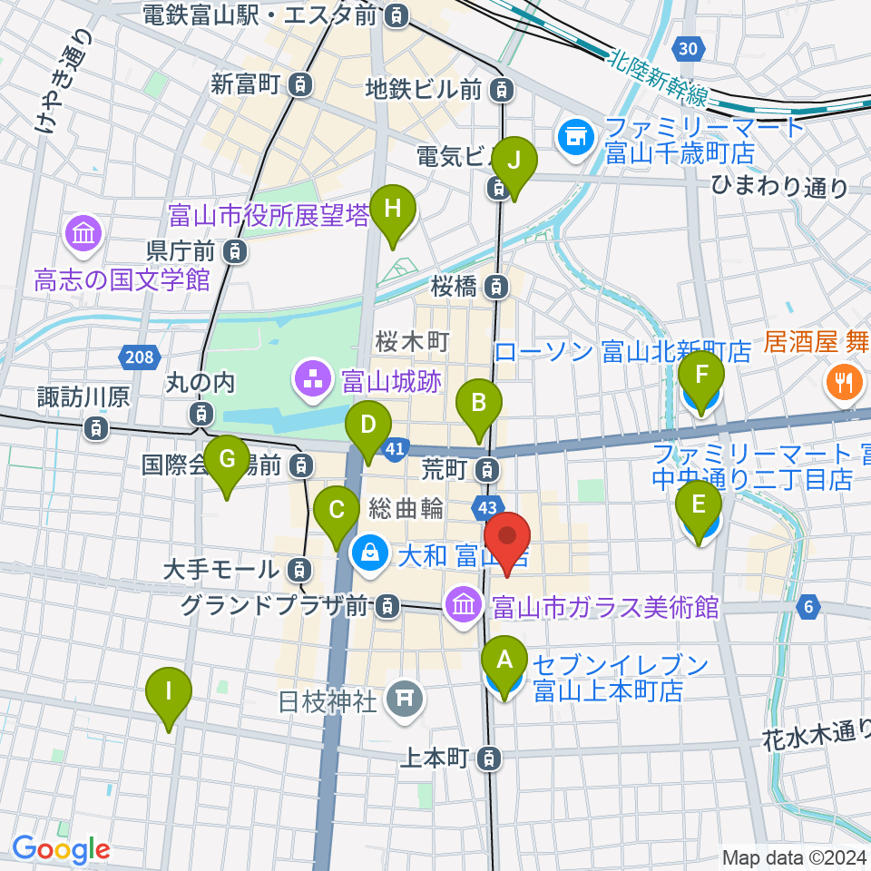 ログセッション周辺のコンビニエンスストア一覧地図