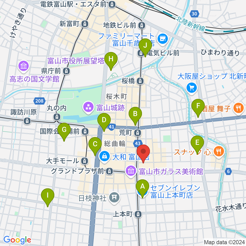 ログセッション周辺のコンビニエンスストア一覧地図