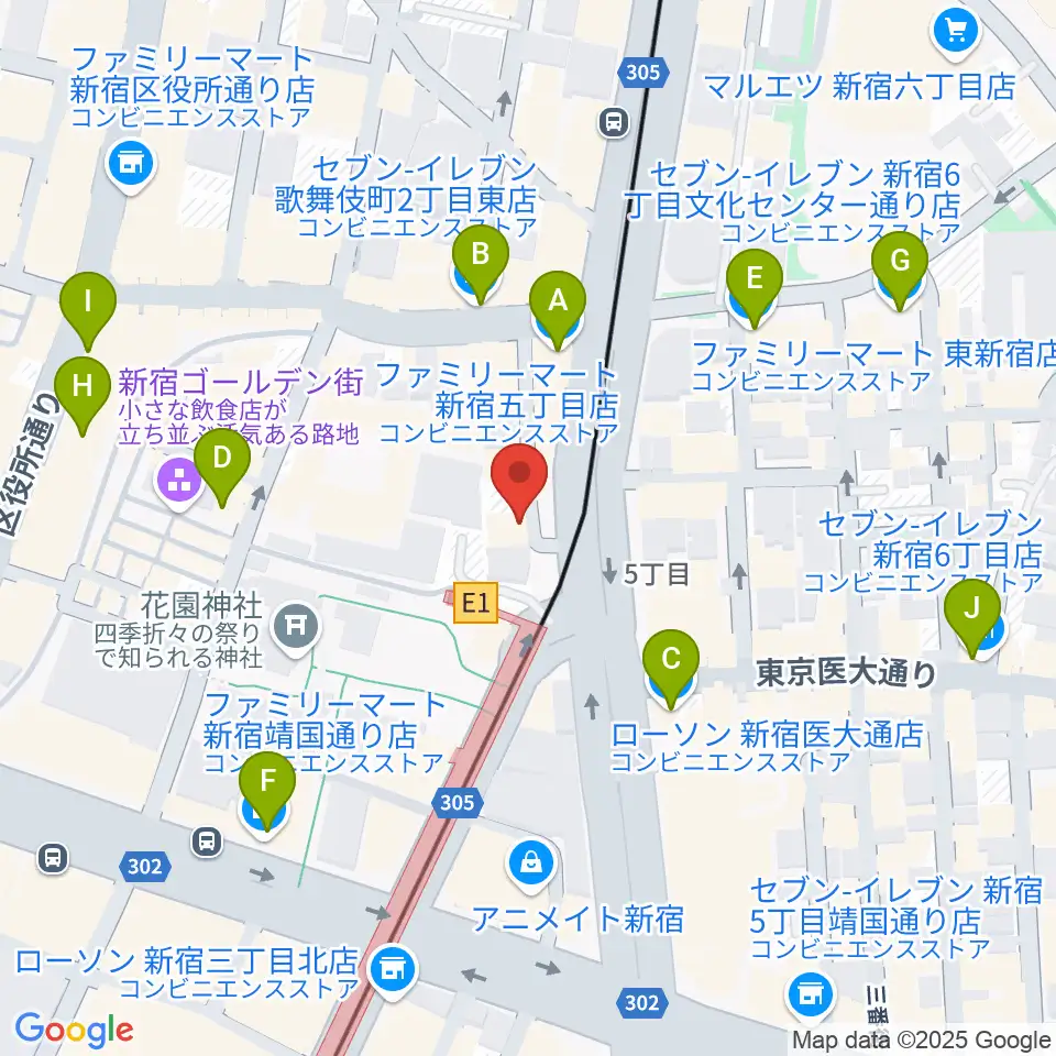 ヒルバレースタジオ周辺のコンビニエンスストア一覧地図