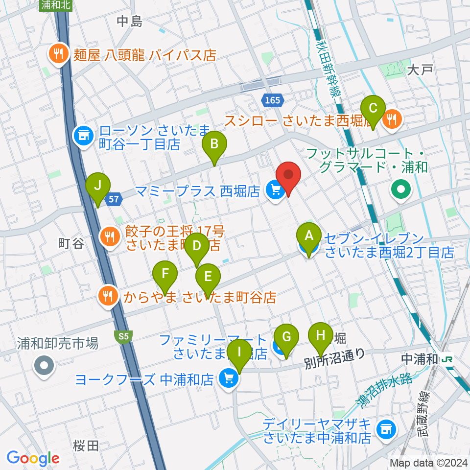 西堀音楽外語学院周辺のコンビニエンスストア一覧地図