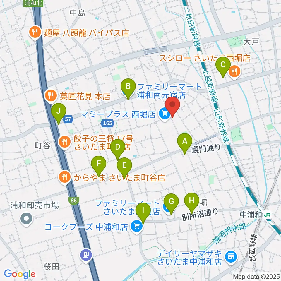 西堀音楽外語学院周辺のコンビニエンスストア一覧地図