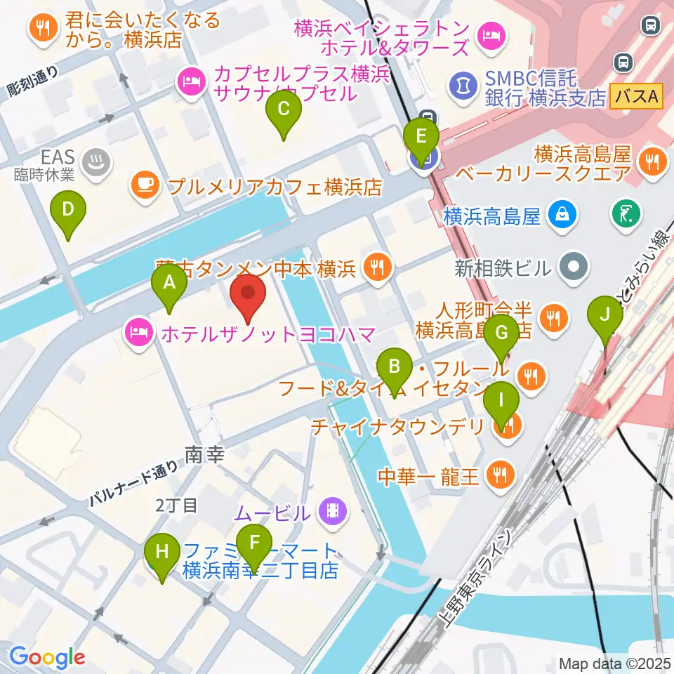 タワーレコード横浜ビブレ店周辺のコンビニエンスストア一覧地図