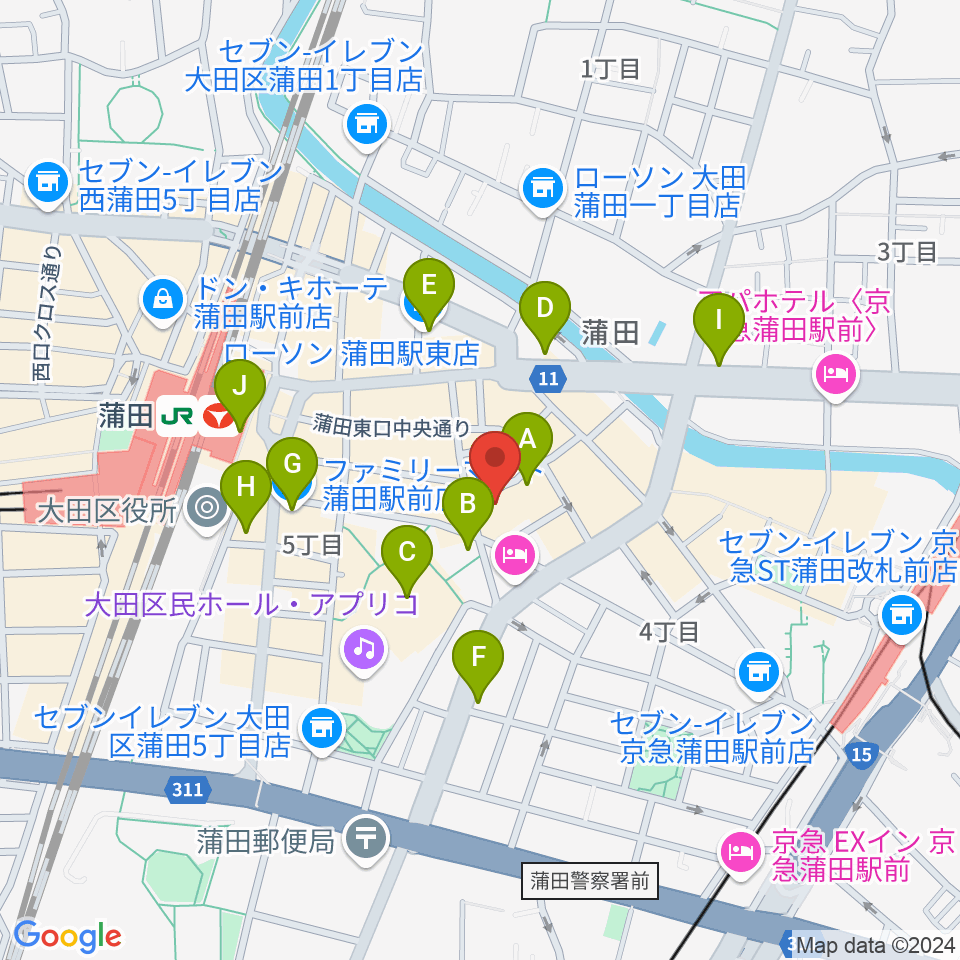 ジェイコブ音楽教室周辺のコンビニエンスストア一覧地図