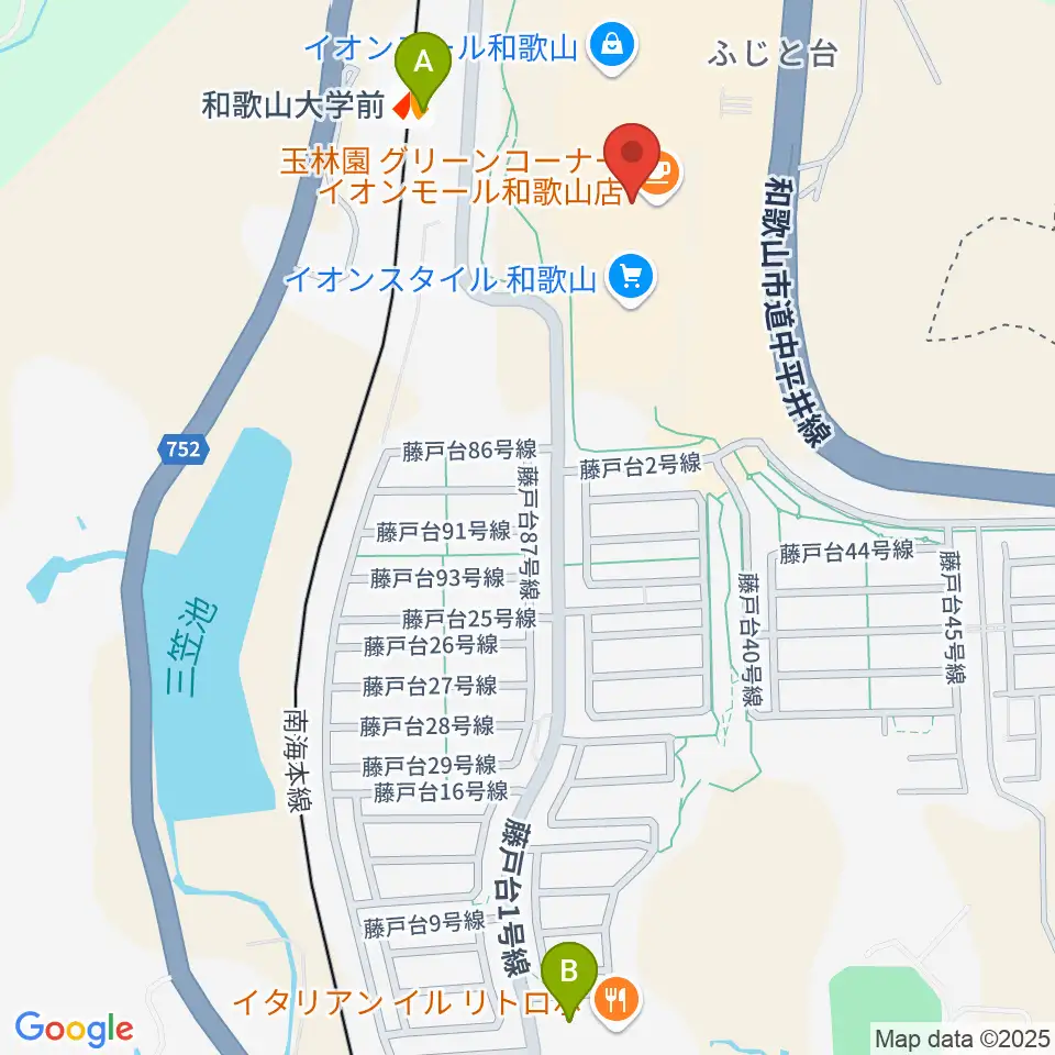 島村楽器 イオンモール和歌山店周辺のコンビニエンスストア一覧地図