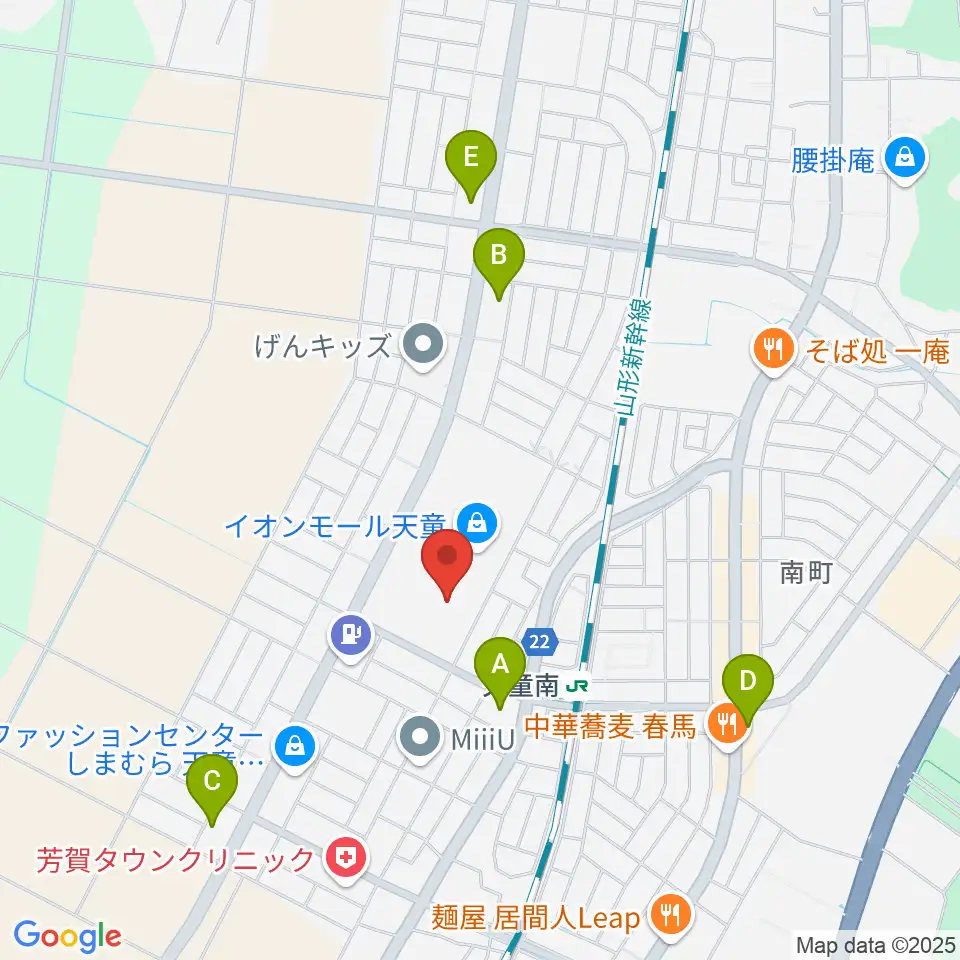 島村楽器 イオンモール天童店周辺のコンビニエンスストア一覧地図