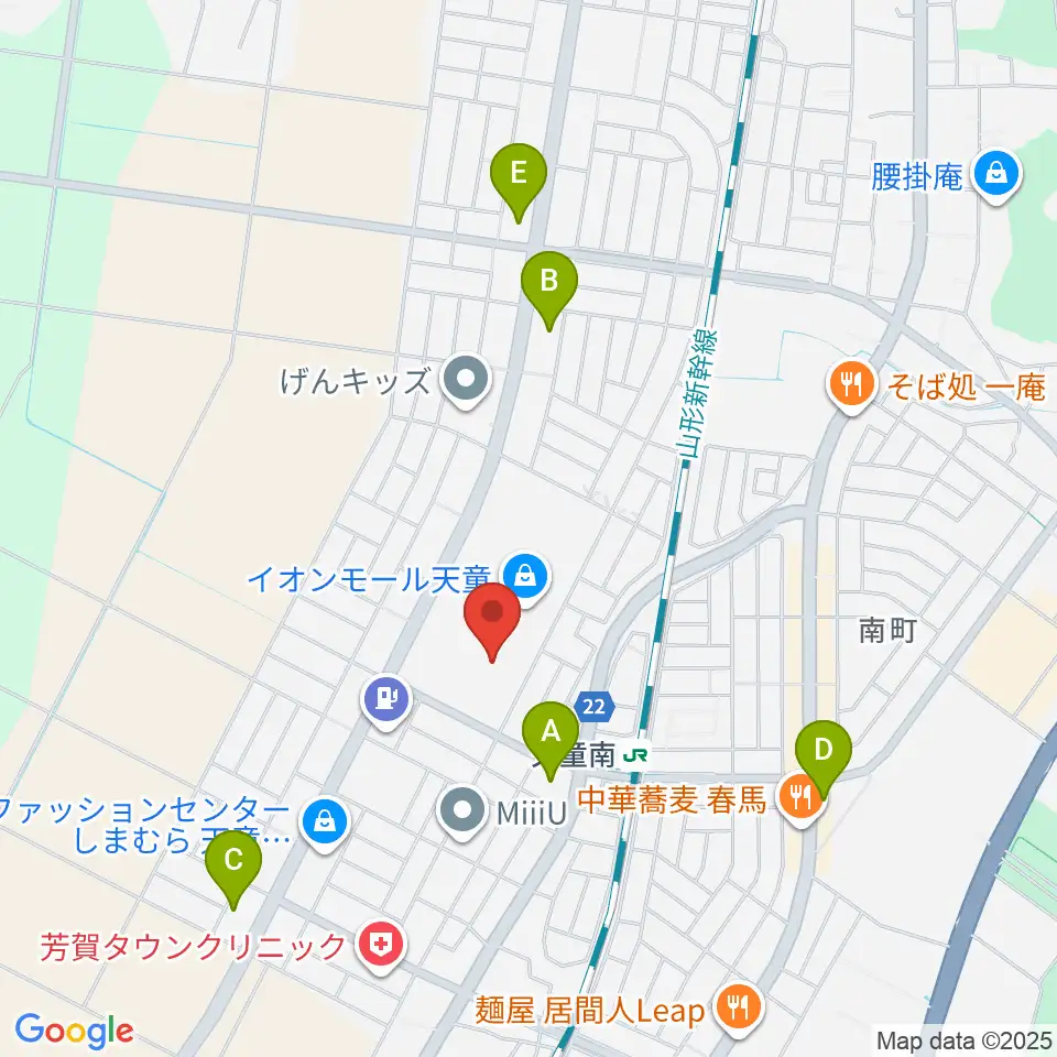 島村楽器 イオンモール天童店周辺のコンビニエンスストア一覧地図