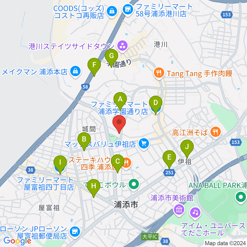 ミュージックハウス周辺のコンビニエンスストア一覧地図