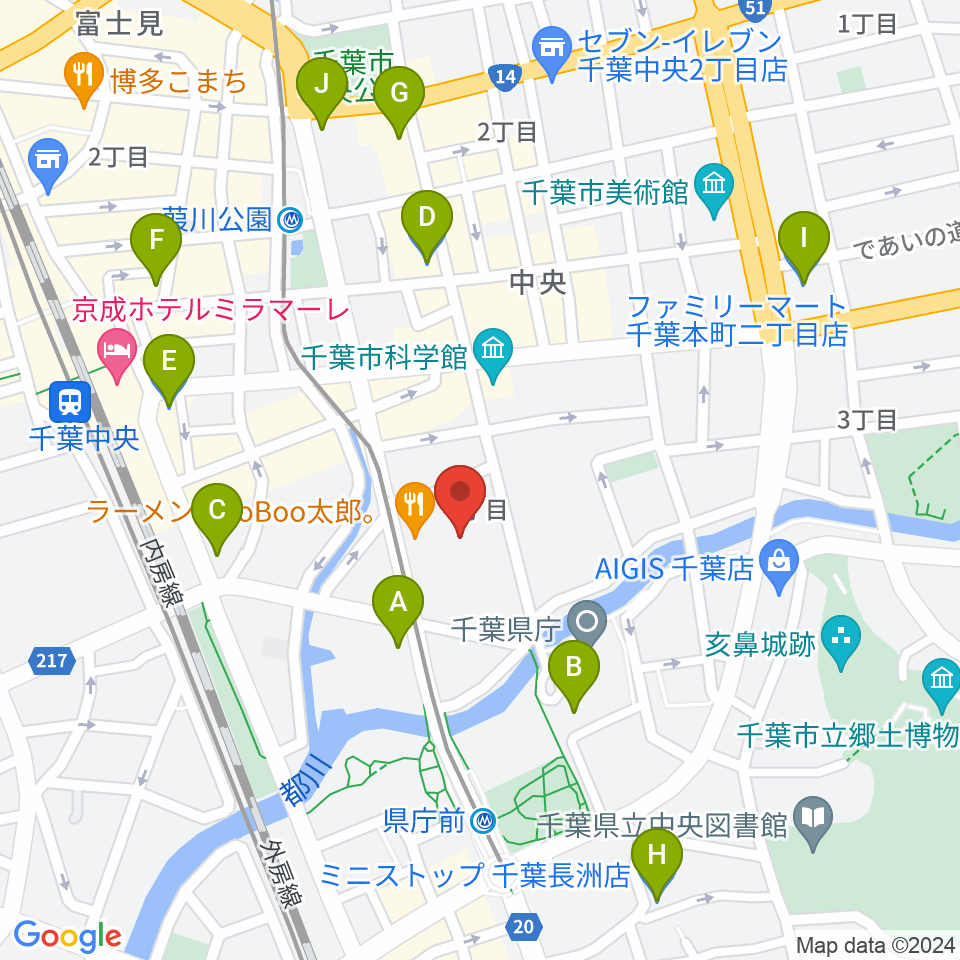 千葉県教育会館周辺のコンビニエンスストア一覧地図