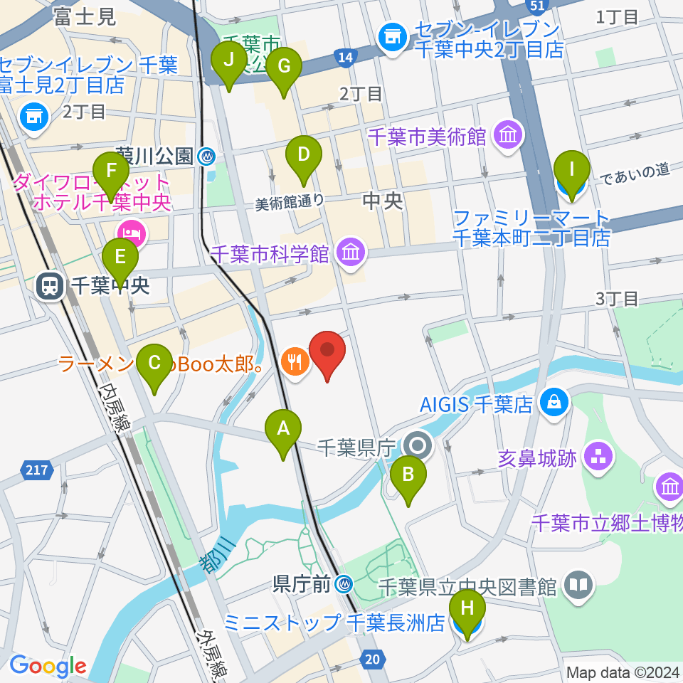 千葉県教育会館周辺のコンビニエンスストア一覧地図